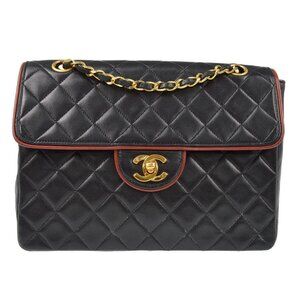 Chanel Black Lambskin Classic Single Flap Shoulder Bag
